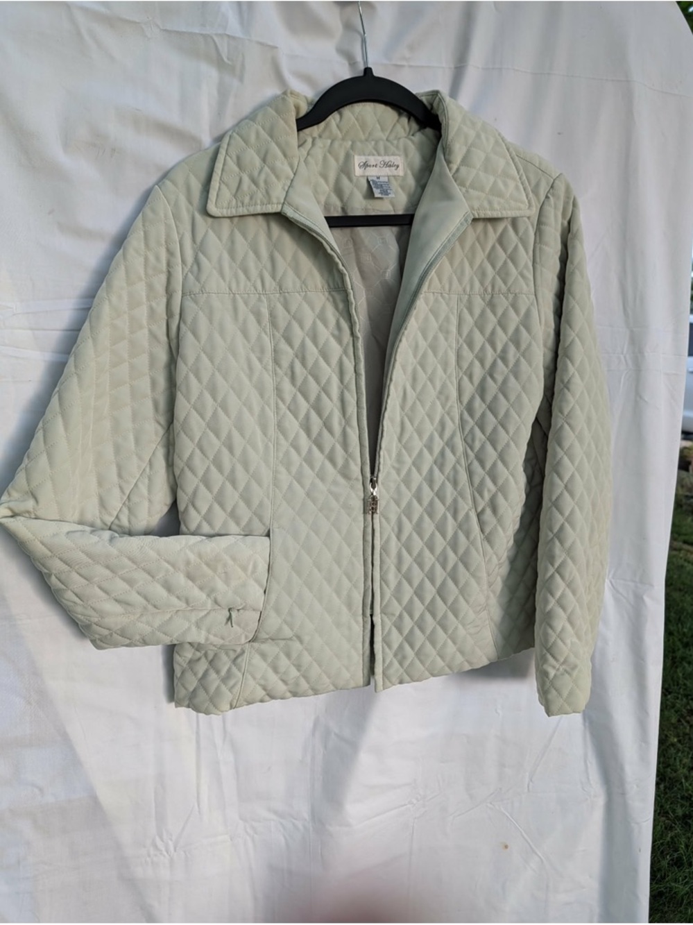 Sport Haley Quilted Jacket in Light Sage Green